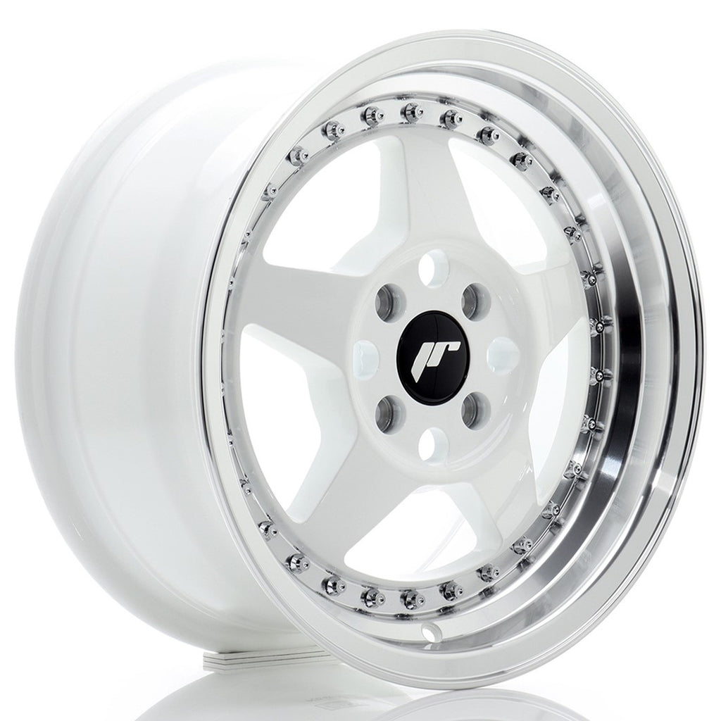 Cerchio in Lega JAPAN RACING JR6 15x7 ET35 4x100 White w/ Machined Lip