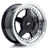 Cerchio in Lega JAPAN RACING JR6 15x7 ET20-35 4H con foratura su misura Gloss Black w/ Machined Lip