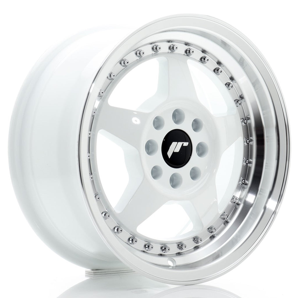 Cerchio in Lega JAPAN RACING JR6 15x7 ET25 4x100/108 White w/ Machined Lip