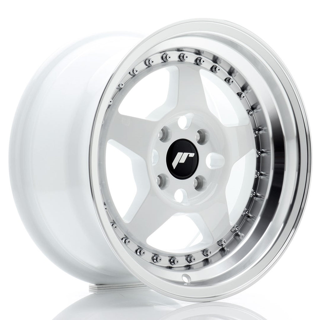 Cerchio in Lega JAPAN RACING JR6 15x8 ET25 4x100 White w/ Machined Lip