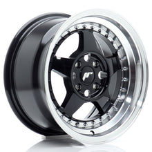 Load image into Gallery viewer, Cerchio in Lega JAPAN RACING JR6 15x8 ET25 4x100 Gloss Black w/ Machined Lip