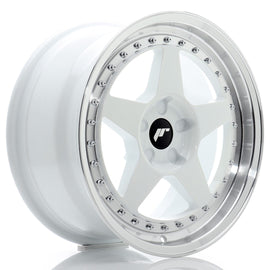 Cerchio in Lega JAPAN RACING JR6 17x8 ET20-35 5H con foratura su misura White w/ Machined Lip