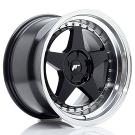 Cerchio in Lega JAPAN RACING JR6 17x10 ET0-20 5H con foratura su misura Gloss Black w/ Machined Lip