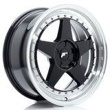 Cerchio in Lega JAPAN RACING JR6 18x8 ET20-35 5H con foratura su misura Gloss Black w/ Machined Lip