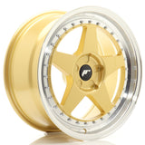 Cerchio in Lega JAPAN RACING JR6 18x8.5 ET20-40 5H con foratura su misura Gold w/ Machined Lip