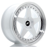 Cerchio in Lega JAPAN RACING JR6 18x8.5 ET20-40 5H con foratura su misura White w/ Machined Lip