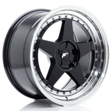 Cerchio in Lega JAPAN RACING JR6 18x9 ET20-35 5H con foratura su misura Gloss Black w/ Machined Lip