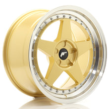 Load image into Gallery viewer, Cerchio in Lega JAPAN RACING JR6 18x9.5 ET20-40 5H con foratura su misura Gold w/ Machined Lip