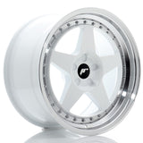 Cerchio in Lega JAPAN RACING JR6 18x9.5 ET20-40 5H con foratura su misura White w/ Machined Lip