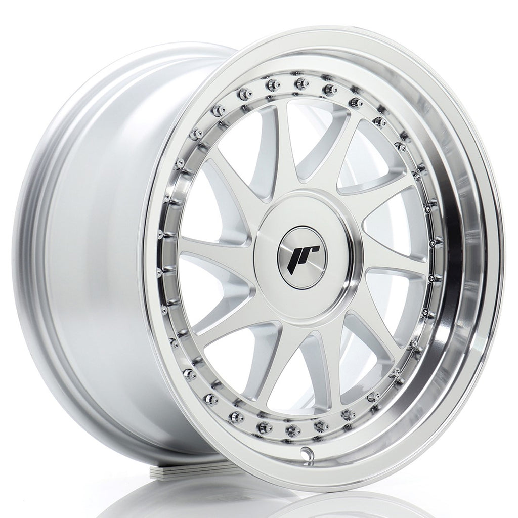 Cerchio in Lega JAPAN RACING JR26 16x8 ET10-30 con foratura su misura Silver Machined Face