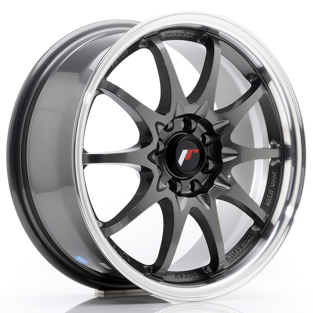 Cerchio in Lega JAPAN RACING JR5 16x7 ET30 5x100/114.3 Gun Metal w/ Machined Lip