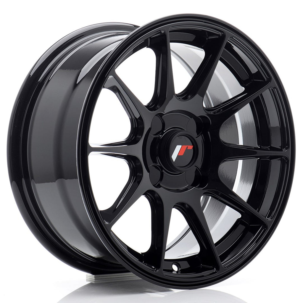 Cerchio in Lega JAPAN RACING JR11 15x7 ET30 4H con foratura su misura Gloss Black