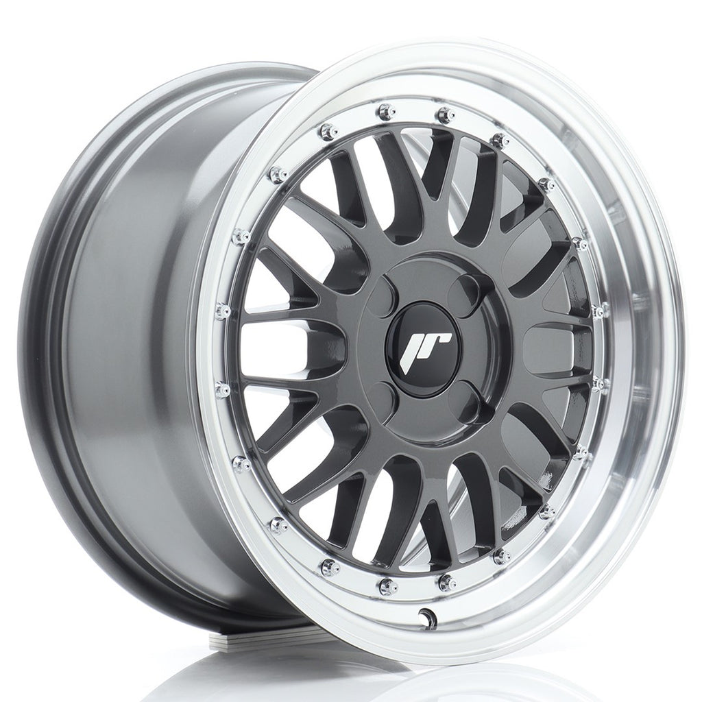 Cerchio in Lega JAPAN RACING JR23 16x8 ET20-45 4H con foratura su misura Hyper Gray w/ Machined Lip