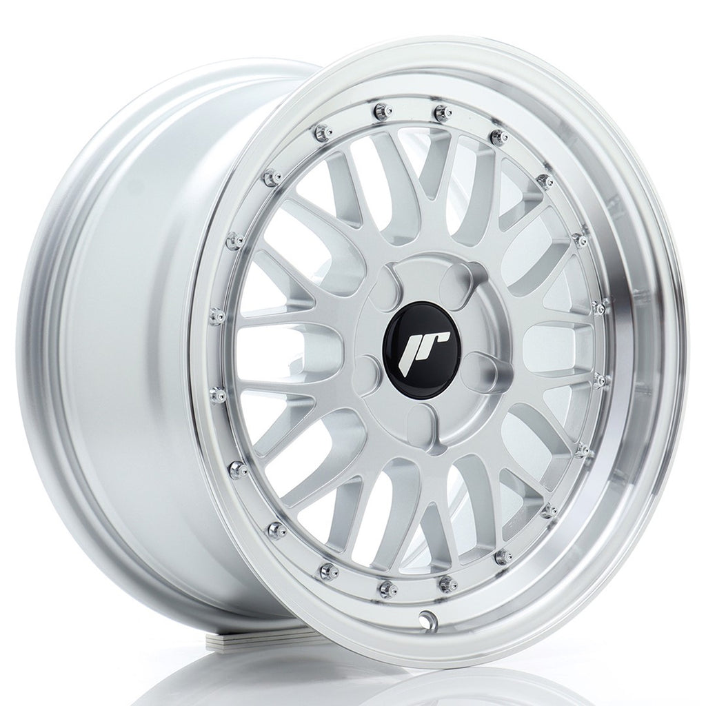 Cerchio in Lega JAPAN RACING JR23 16x8 ET20-45 5H con foratura su misura Hyper Silver w/ Machined Lip