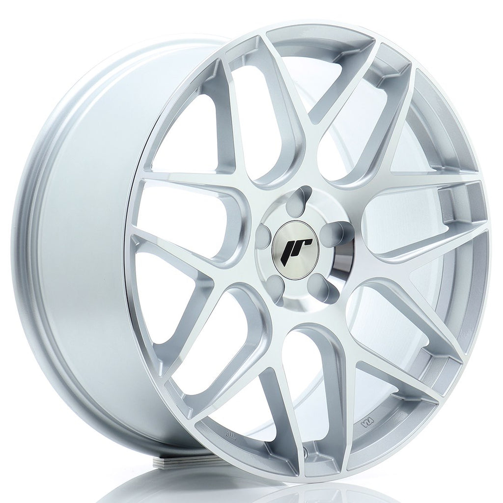 Cerchio in Lega JAPAN RACING JR18 19x8.5 ET20-45 5H con foratura su misura Silver Machined Face