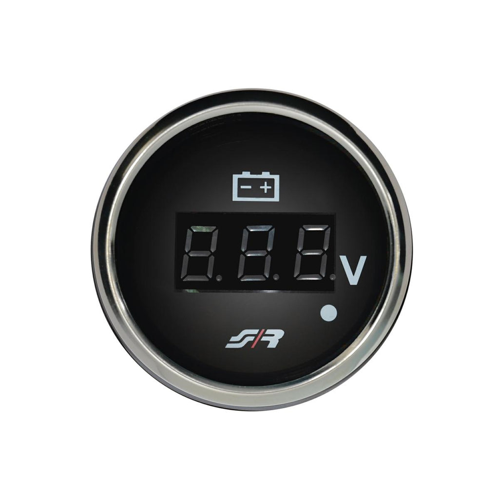 Manometro Voltmetro 52mm elettrico Chrome rim line