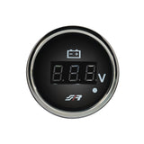 Manometro Voltmetro 52mm elettrico Chrome rim line