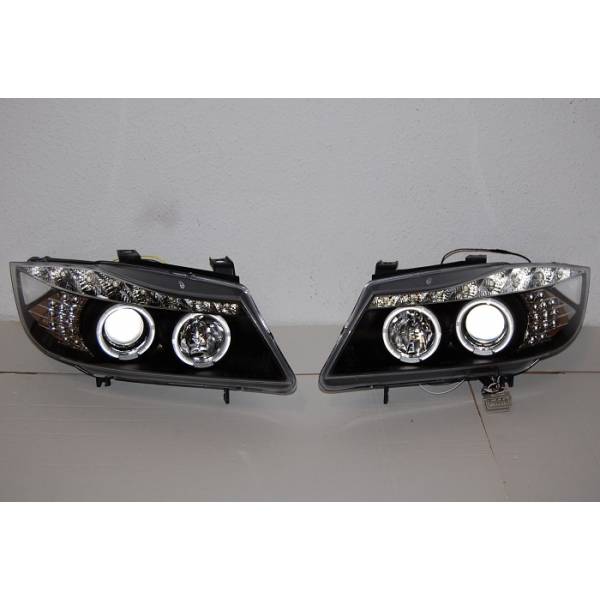 Fari Anteriori Day Light BMW Serie 3 E90 - E91 2005-2008 Nero