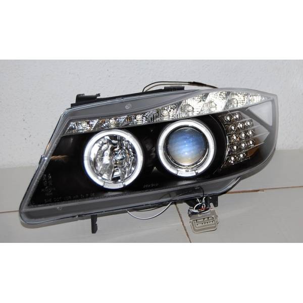 Fari Anteriori Day Light BMW Serie 3 E90 - E91 2005-2008 Nero