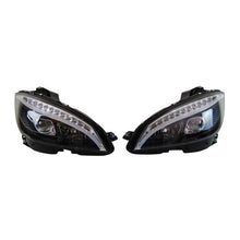 Load image into Gallery viewer, Fari Anteriori Day Light Mercedes Classe C W204 '07-'10 Black Lampeggiante Led