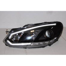 Carica l'immagine nel visualizzatore di Gallery, Fari Anteriori Day Light Volkswagen Golf 6 Black 2009-2012