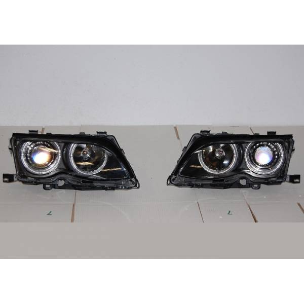 Fari Anteriori Angel Eyes BMW Serie 3 E46 '02/'05 4P. Elect. Black