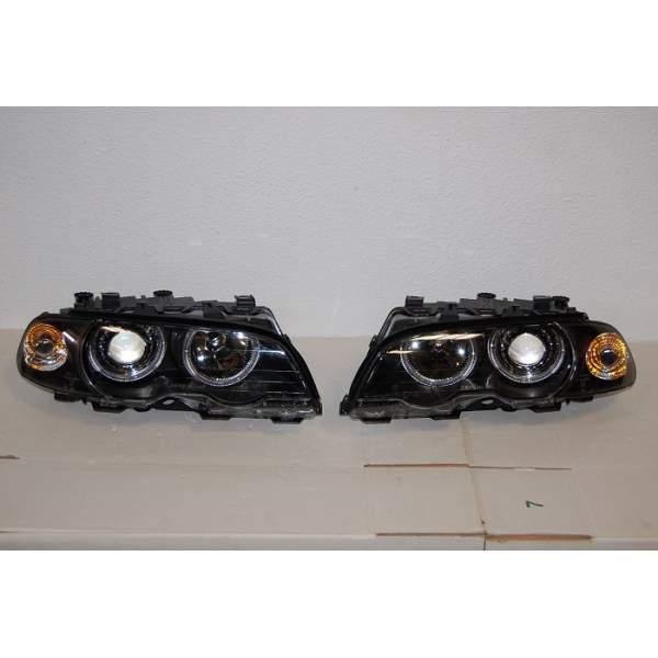 Fari Anteriori Angel Eyes BMW Serie 3 E46 '98 2P. Black