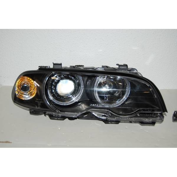 Fari Anteriori Angel Eyes BMW Serie 3 E46 '98 2P. Black