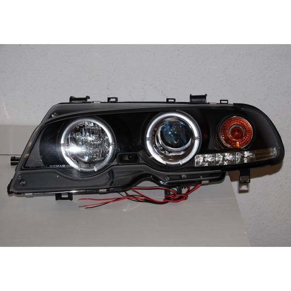 Fari Anteriori Angel Eyes BMW Serie 3 E46 '99-02 2P. Elect. Black Mod.II