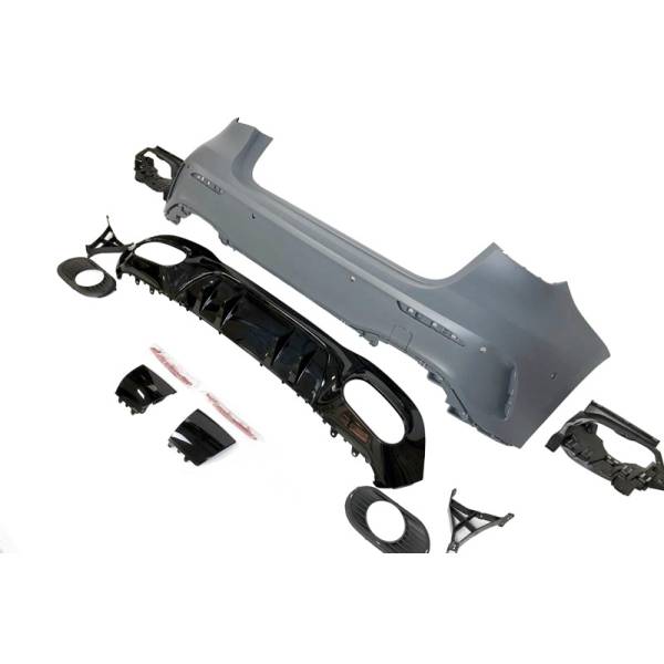 Parafango Paraurti Posteriore Per Mercedes Classe A W177 AMG Line 2018+ - 2 Pezzi In ABS Nero - Foto 6