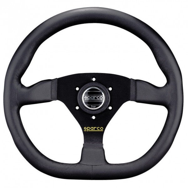 Sparco L360 Volante piatto Pelle nera Raggi neri