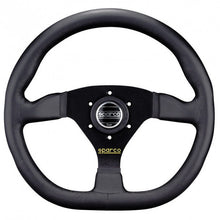 Carica l'immagine nel visualizzatore di Gallery, Sparco L360 Volante piatto Pelle nera Raggi neri