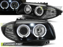 Load image into Gallery viewer, Fari Anteriori ANGEL EYES Neri per BMW Serie 1 E87/E81/82/88 04-11