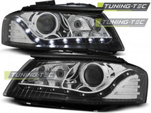 Carica l'immagine nel visualizzatore di Gallery, Fari Anteriori DAYLIGHT Neri per AUDI A3 8P 05.03-03.08