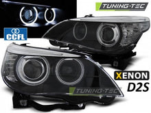Carica l'immagine nel visualizzatore di Gallery, Fari Anteriori XENON D2S ANGEL EYES CCFL Neri per BMW Serie 5 E60/E61 03-04