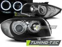 Carica l'immagine nel visualizzatore di Gallery, Fari Anteriori ANGEL EYES Neri per BMW Serie 1 E87/E81/82/88 04-11