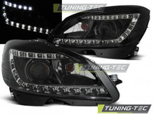 Load image into Gallery viewer, Fari Anteriori DAYLIGHT Neri per MERCEDES Classe C W204 07-10