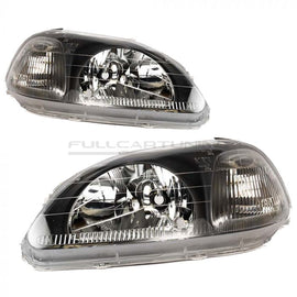 TYC Fari Anteriori JDM Regolazione Manuale Interno Nero Honda Civic EJ EK Pre-Facelift 1996-1998 Phase 1