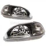 TYC Fari Anteriori JDM Regolazione Manuale Interno Nero Honda Civic EJ EK Pre-Facelift 1996-1998 Phase 1