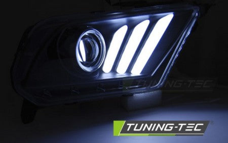 Fari Anteriori per FORD MUSTANG V 10-13 TUBE LIGHT Neri