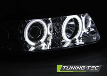 Carica l'immagine nel visualizzatore di Gallery, Fari Anteriori ANGEL EYES CCFL CHROME per SEAT LEON 1M/ TOLEDO 04.99-08.04