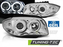 Load image into Gallery viewer, Fari Anteriori ANGEL EYES CCFL CHROME per BMW Serie 1 E87/E81/82/88 04-11