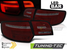 Carica l'immagine nel visualizzatore di Gallery, Fanali Posteriori LED BAR Rossi SMOKE sequenziali per AUDI A3 8P 5D 08-12