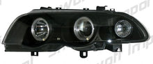 Carica l'immagine nel visualizzatore di Gallery, BMW Serie 3 E46 4D 9/98-9/01 Fari Anteriori Angeleye Neri Unico Blocco