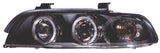 BMW Serie 5 E39 96-03 Fari Anteriori Angel Eye Neri V1