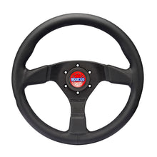Carica l'immagine nel visualizzatore di Gallery, Sparco Champion 330 mm Volante 39 mm, Piatto in Pelle nera e Raggi neri