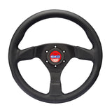 Sparco Champion 330 mm Volante 39 mm, Piatto in Pelle nera e Raggi neri