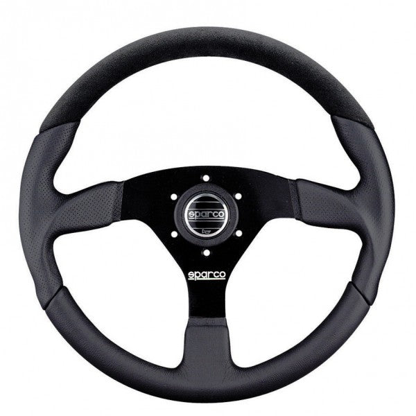 Sparco L505 Volante piatto Pelle nera Raggi neri