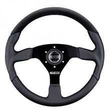 Carica l'immagine nel visualizzatore di Gallery, Sparco L505 Volante piatto Pelle nera Raggi neri