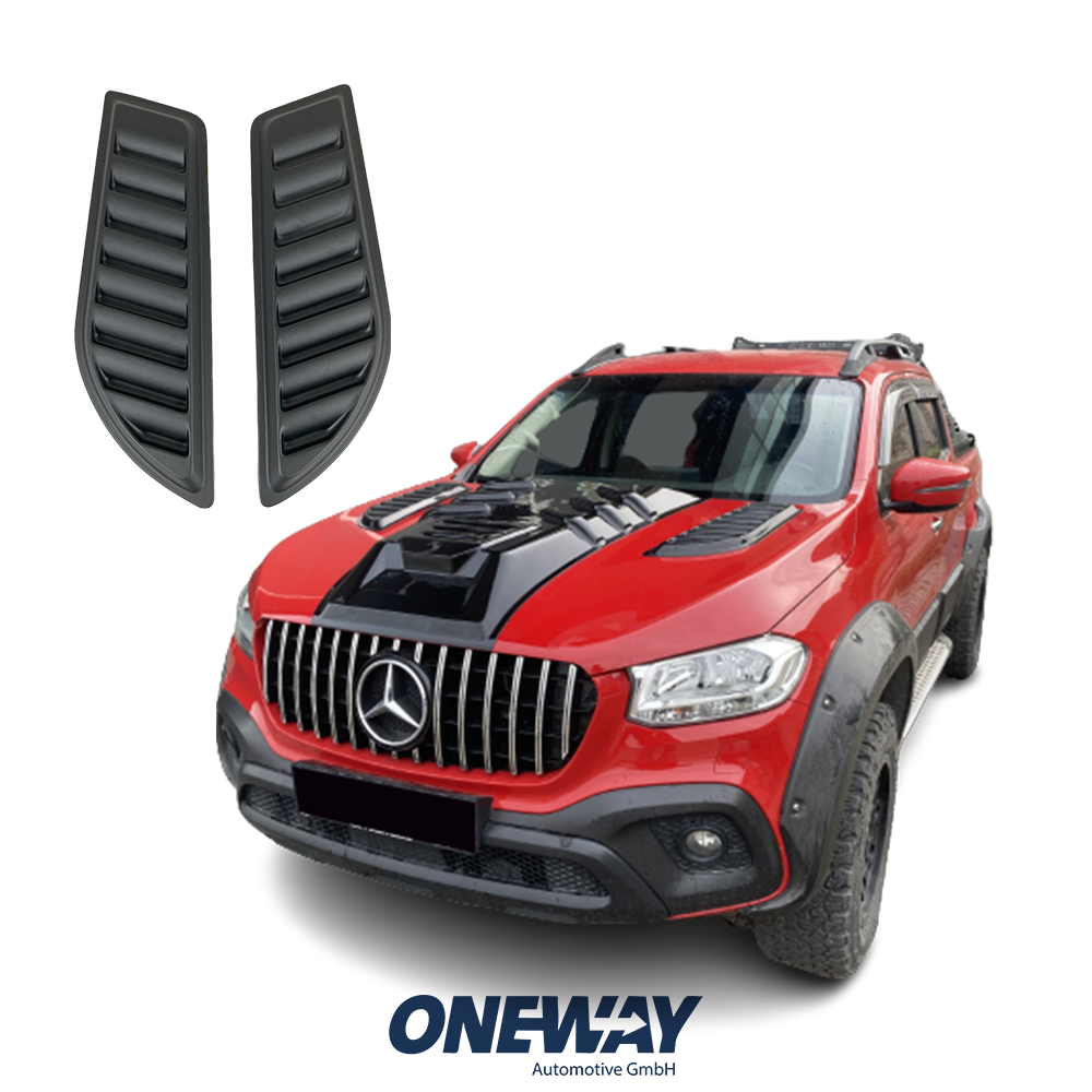 2 Prese D'Aria Per Cofano Auto Universali - ABS Nero 33x18 Cm - Decorazione Auto Sportiva Antigraffio